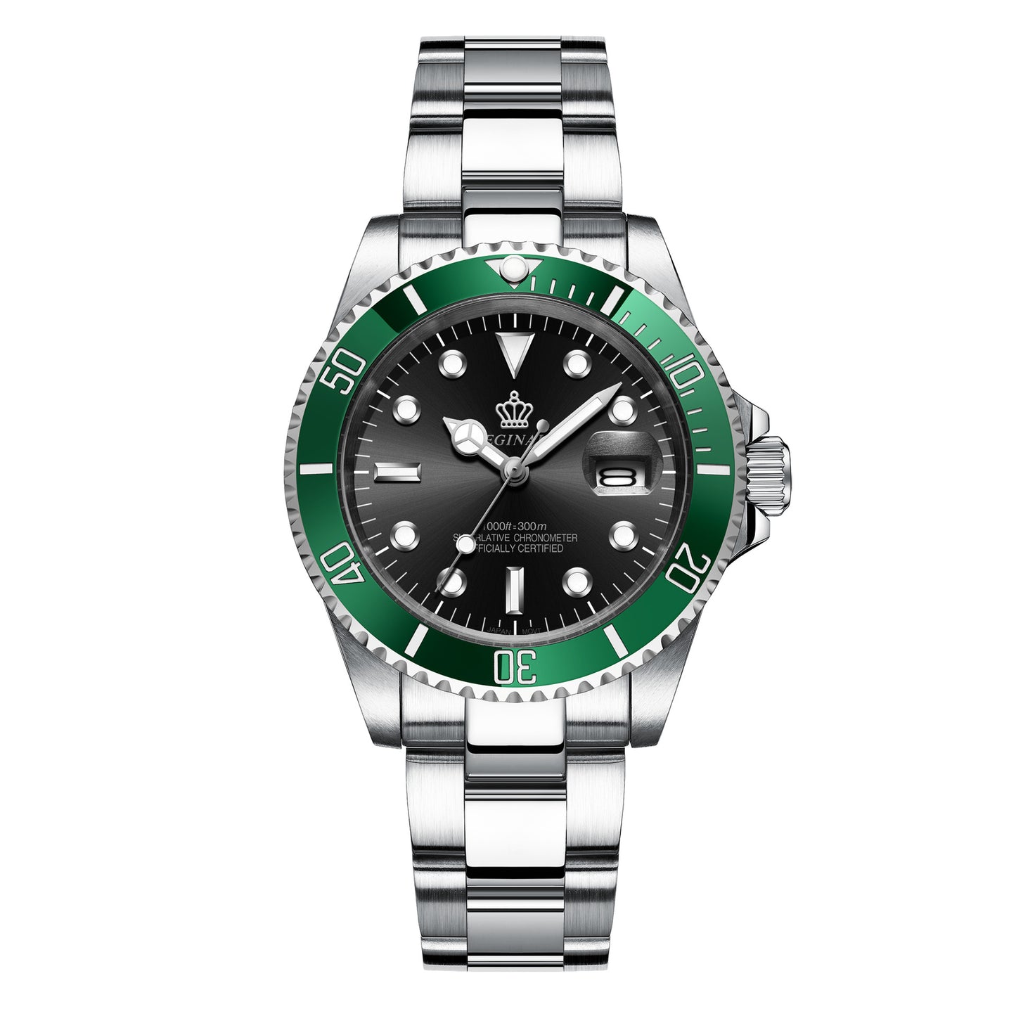 Business Casual Men&#039;s Watch Waterproof Student Trend Fashion Watch Calendar Green Water Ghost Round Quartz Watch Wholesale